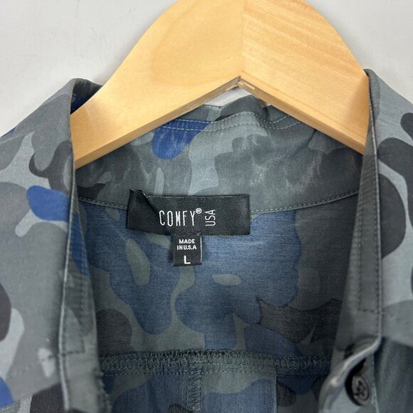 Comfy USA Camo Button Down Tunic Shirt Classic Size Large Women's - Picture 4 of 4